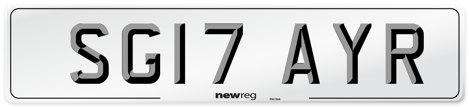 SG17 AYR Number Plate from New Reg